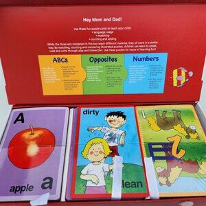 Early Learning (78) 2-Piece Puzzles ABCs Opposites Numbers Educational Toys Card